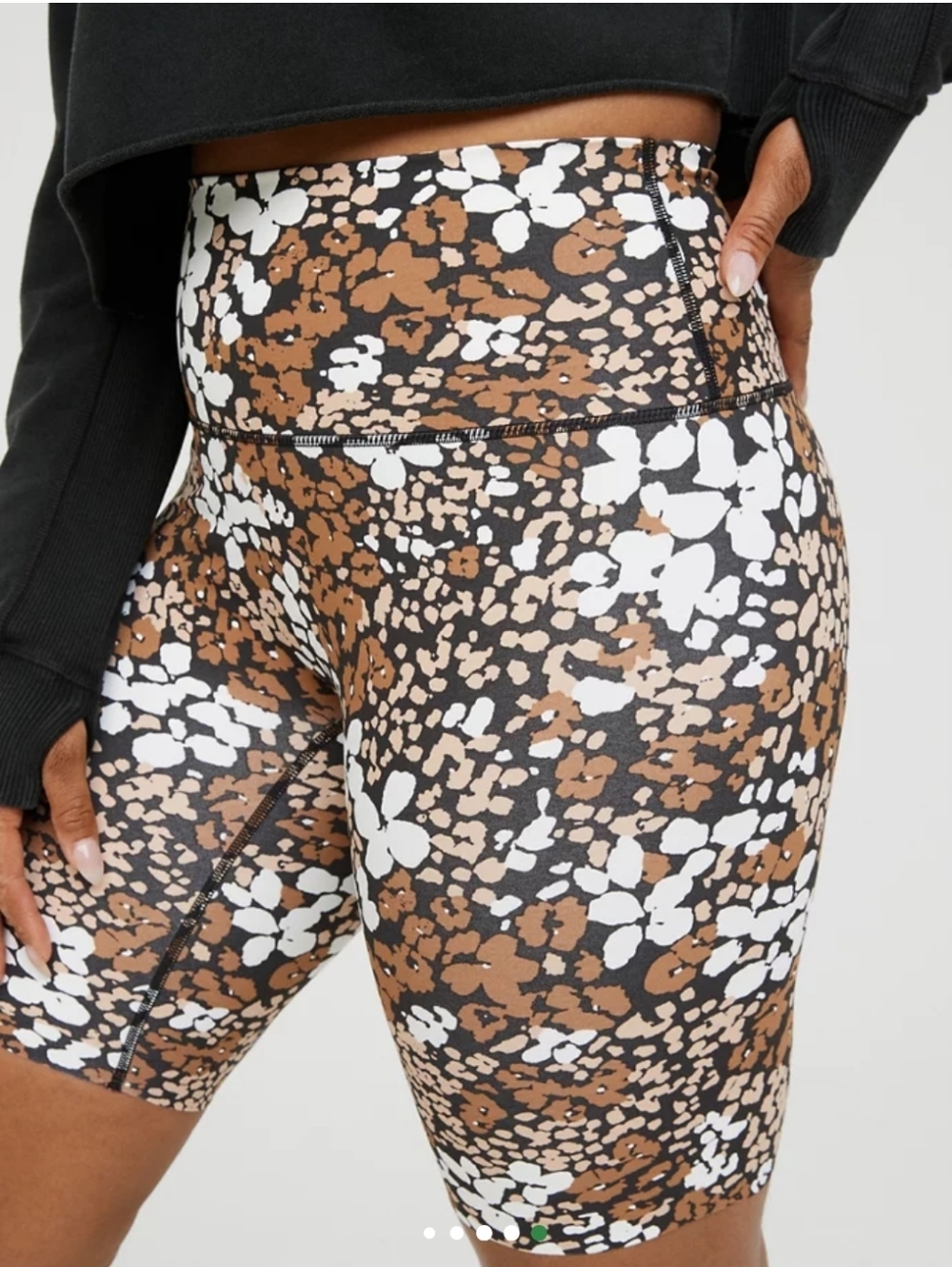 Offline By Aerie High-Waist Brown Floral Print Bike Shorts